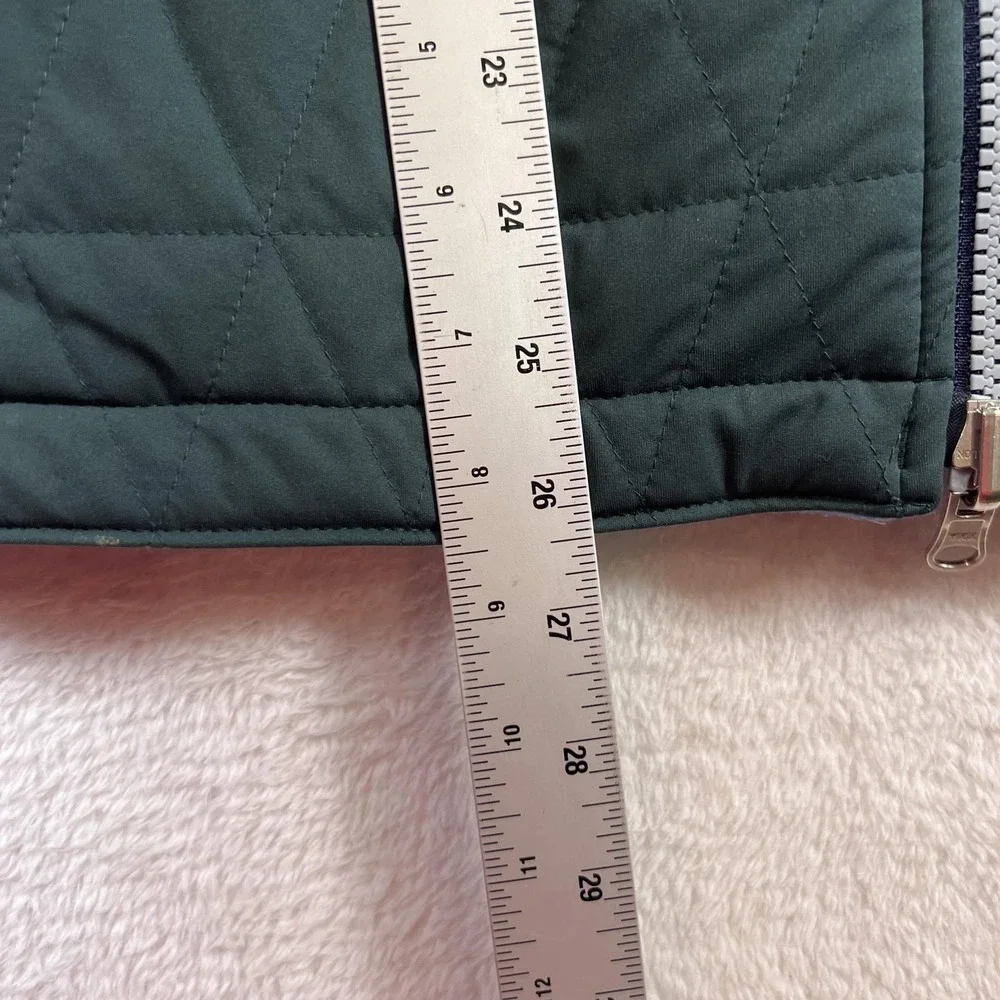 Peter Millar Quilted Vest Mens Large green Fleece Lined Full Zip Golf athletic